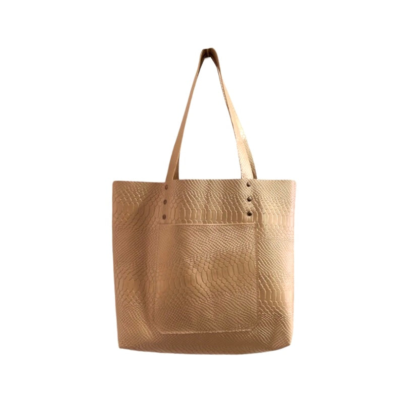 Tote Simple Textura Print Nude