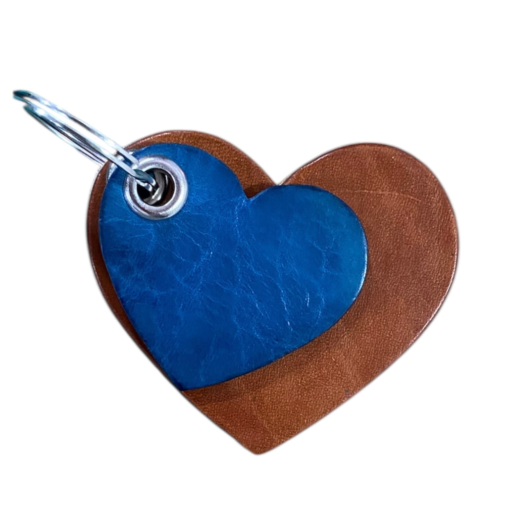 LLAVERO CORAZÓN Café-Azul