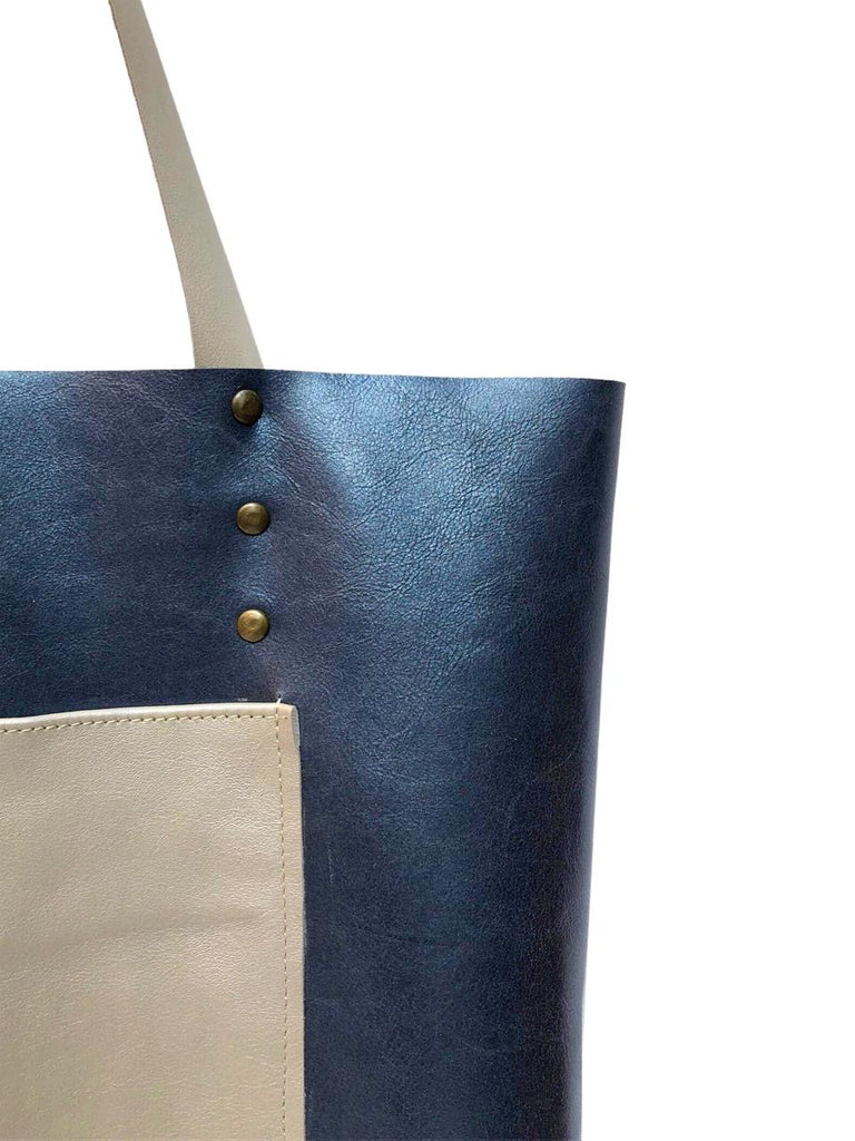 Tote Simple Azul metálico
