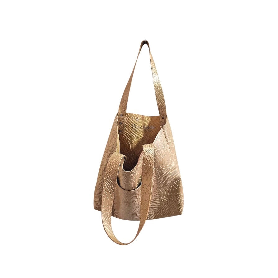 Tote Simple Textura Print Nude